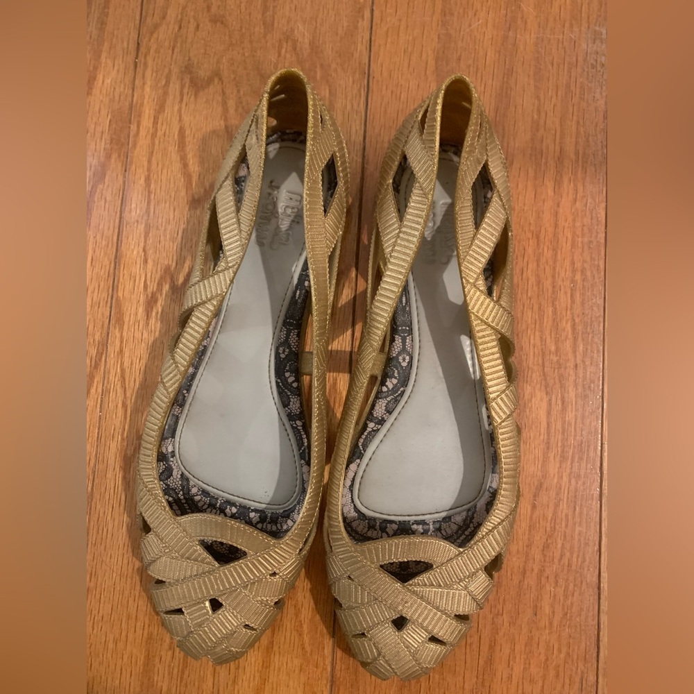 Gold Woven Women's Flats